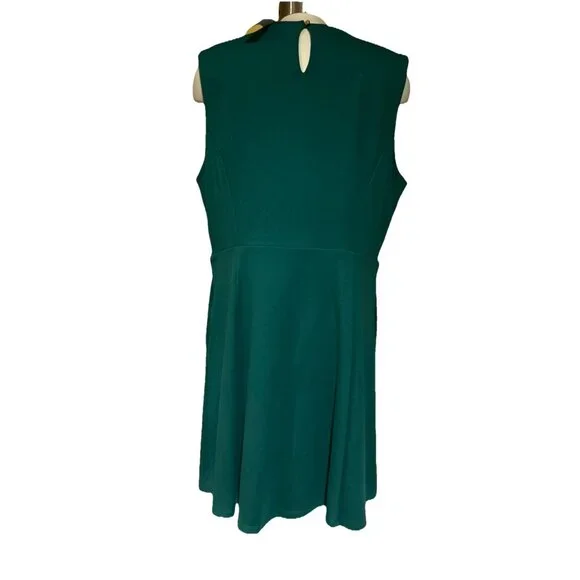 Holiday Sleeveless Green Black Bow Dress Coquette Draper James Pockets New - Picture 8 of 14